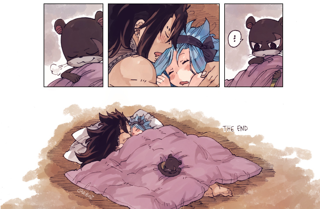 rboz:  gajeel loves to cuddle his smol womanBased on Mashima’s cute chibi Gajevy