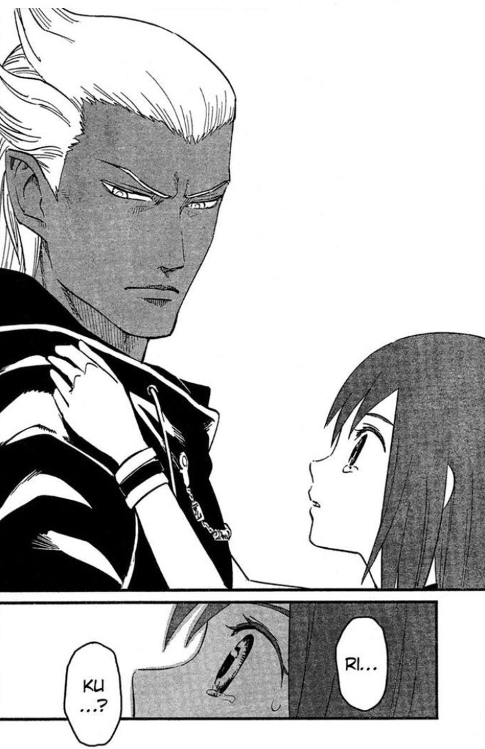 nativehueofresolution:  riku and kairi’s reunion from the kh ii manga