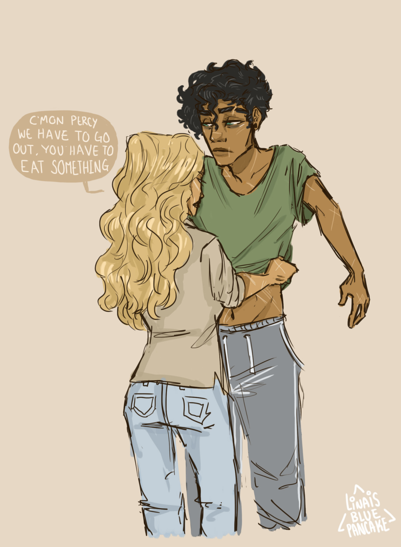 Embrace The Argollas Helping Eachother Post Tartarus Percabeth