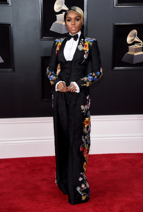 monaedroid:Janelle Monáe attends the 60th Annual GRAMMY Awards Madison Square Garden , New York City