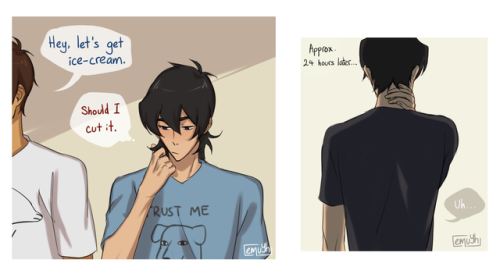 emuyh-art:  finally, a backstory to why I gave them different hair one day  