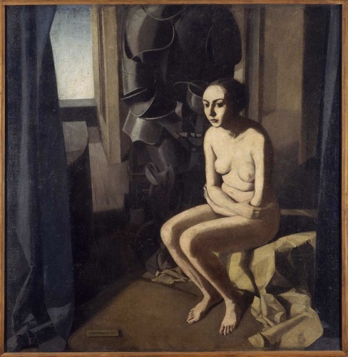 kundst:Felice Casorati (It. 1883-1963) La donna e l'armatura (1921) Oil on canvas (144 x 148,5)