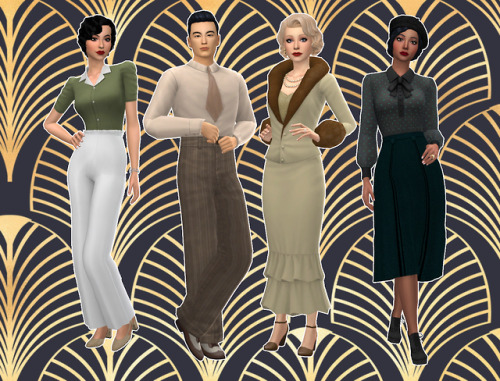 emmastillsims:Decades Lookbook: The 1930’sUp next in my 20th Century Decades series was also r