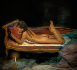 salomehooper:  Couch and Candle by Salome