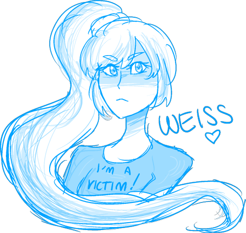 neonkyatt: weiss “i’m a victim!” schnee doodl because i love her