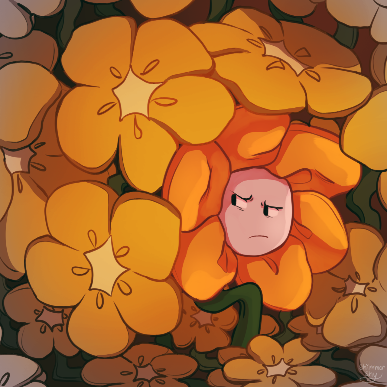 Flowey Undertale sunflower m Smiley , others transparent background PNG  clipart