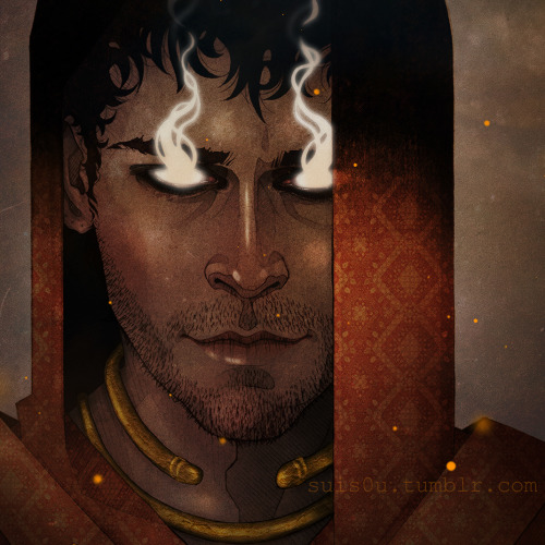 suis0u:Eran Iliakambar, lovely fire boy and character by @not-poignant and their Fae Tales series.  