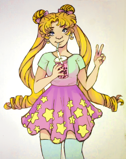 Punkdoka:  Sunny And I Did A Callab!! I Made The Line Art Traditionally And She Colored