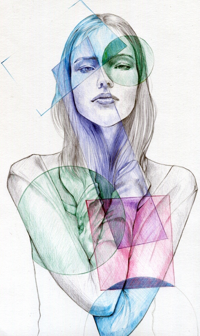 cross-connect:  Ballpoint pen drawings by Ler Huang illustrator from Taiwan.  