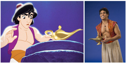 carrioncoyote:  frostbackcat:  typette:  popculturebrain:  New Images: Disney’s ‘Aladdin’ on Broadway vs the movie characters | BuzzFeed  oh my god it looks so great why can’t I live in New York boo hoo hoo  I WANNA SEE IT  MEE TOOOOO ahhh