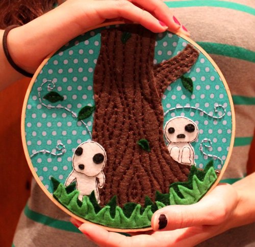 loveandasandwich: All 11 of the Studio Ghibli embroidery hoops I’ve made over the years.Hard t