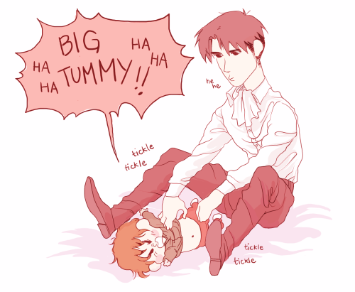 f-premaur: tickle party for the birthday boy! Happy Birthday Little Dude Eren! ヽ(＾Д＾)ﾉ