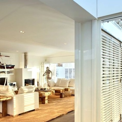 Library In MarseilleInspiration For A Large Coastal Open Concept Ceramic Tile Living Room Library Remodel
