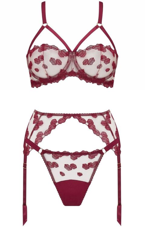 Fleur of England | Ruby • in kisses embroidered on sheer Italian tulle + silk | Valentine’s 2022