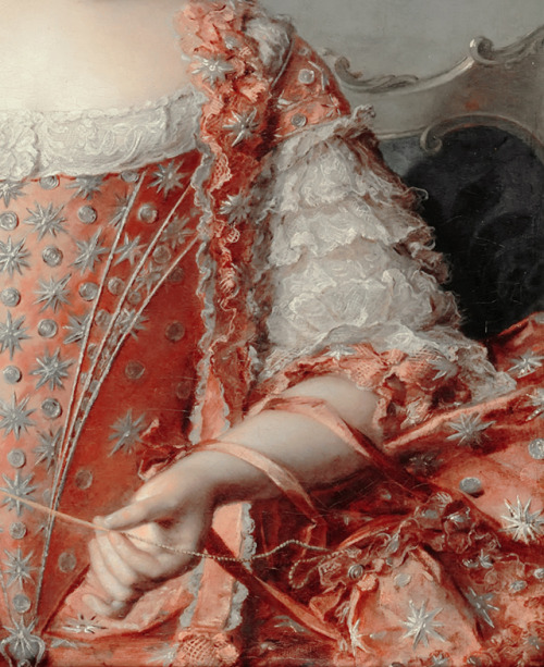 withered-rose-with-thorns:Madame Adélaïde de France, Jean-Marc Nattier (detail)