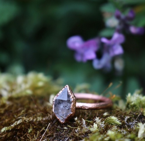 Herkimer diamond &amp; Copper Ring✨www.moonchildmetals.etsy.com