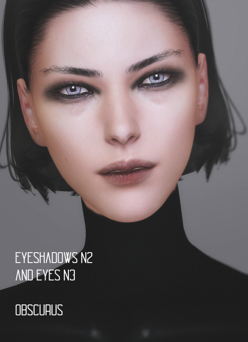 obscurus-sims:EYESHADOWS N1: 20 swatches (each color has 2 opacity options),   teen+, all gendersEYE