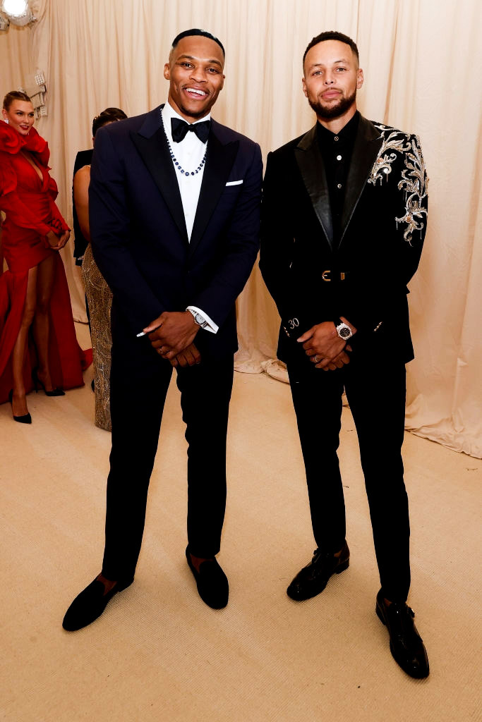 Russell Westbrook and Stephen Curry attend The 2021 Met Gala
