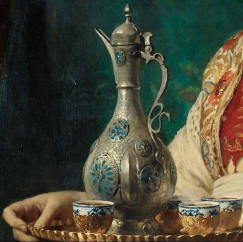 Edouard Louis Dubufe (1820-1883) The Turkish Coffee, 1872detail