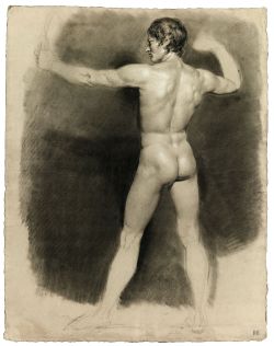 hadrian6:     Male Nude with Bow.  19th.century.