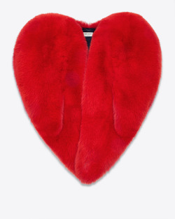 yslgirl: Saint Laurent Heart Cape In Red