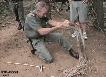 gifsboom:  Making a survival fire. [video] 