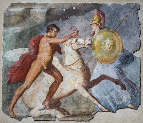 Bellerophon, Pegasus, and Athena. Fresco from the Caupona of Lucius Vetutius Placidus. Pompeii, Anti