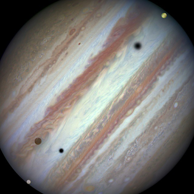 Jupiter Triple-Moon Conjunction #nasa #apod #jupiter #moon #io #europa #callisto