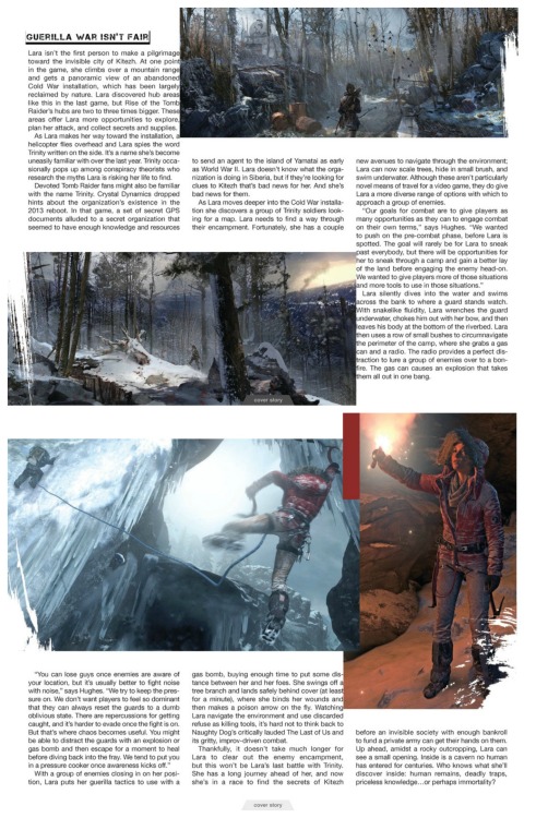 theomeganerd:  Rise of the Tomb Raider details (Game Informer March 2015 issue)