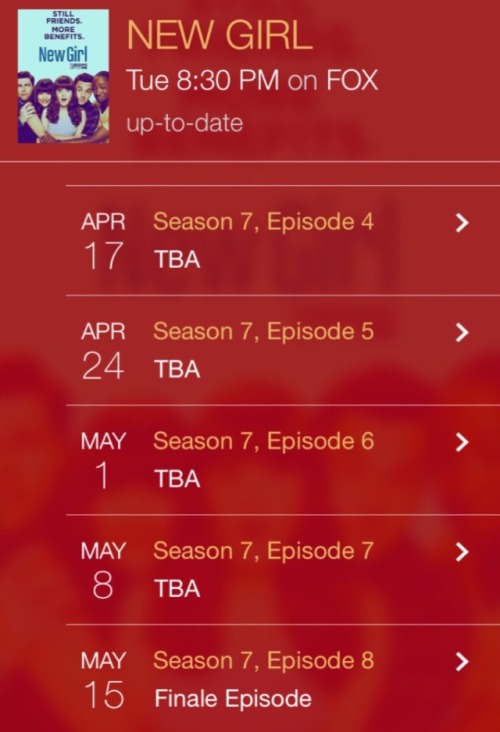 newgirl-videos:S7 AIR DATES