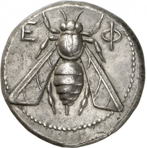 archaicwonder:  Bee Coin From Ephesos, Ionia, C. 390-325 BCA silver tetradrachm.