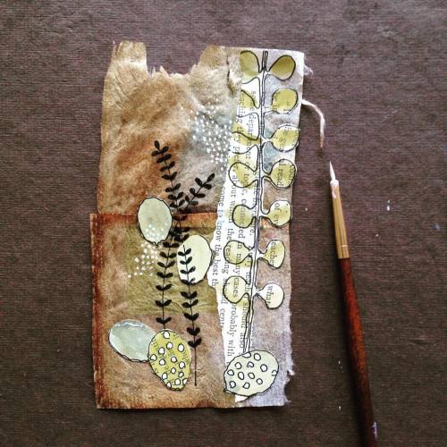 363 days of tea. Day 260. #mixedmedia #paper #collage #bookpages #recycled #teabag #art #rubysilviou
