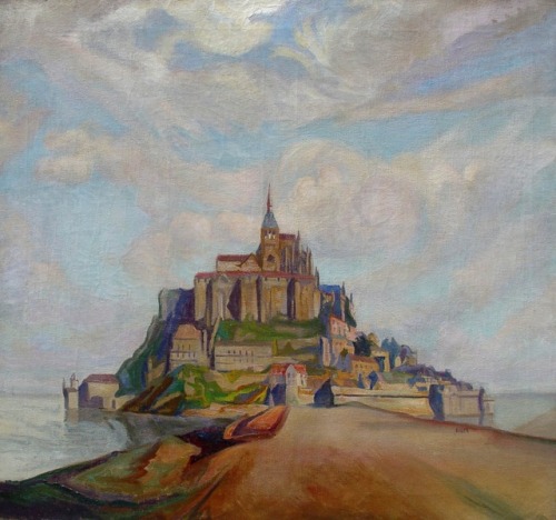 Mont Saint Michel by Owen Merton (New Zealander, 1887&ndash;1931)