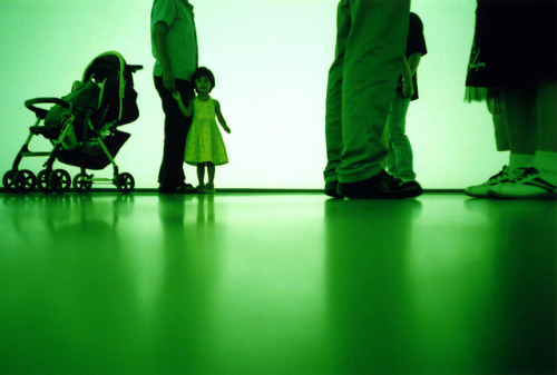 aerbor:green girl and pram with feet by lomomowlem on Flickr.