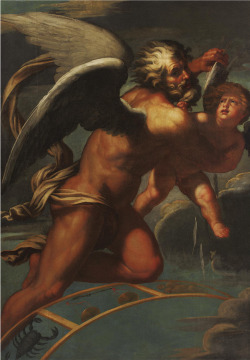 necspenecmetu:Circle of Giovanni Antonio de’ Sacchis (Il Pordenone), Time Plucking the Wings of Cupid, 16th century