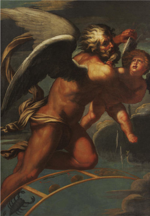 necspenecmetu:Circle of Giovanni Antonio de’ Sacchis (Il Pordenone), Time Plucking the Wings of Cupid, 16th century