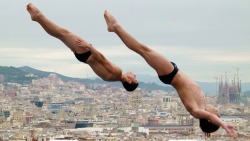 tododesign-official:            springboard jump, Barcelona, Mundiales de natación.            Hermoso