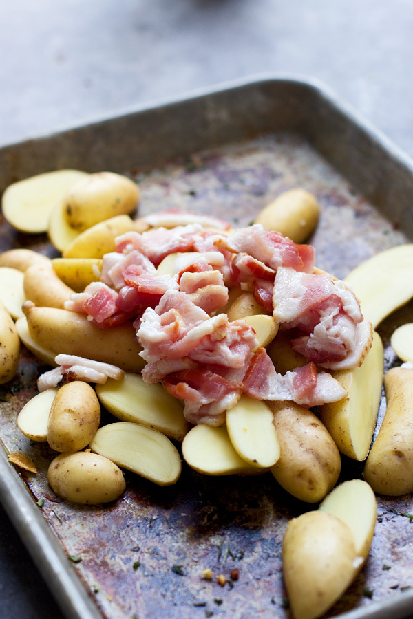 foodffs:  Bacon Roasted Fingerling Potatoes with Stone-Ground Mustard and TarragonReally