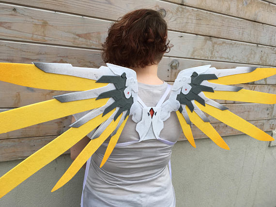 Overwatch Mercy Wings Cosplay Costume Deluxe Prop Replica Halloween One Size New 