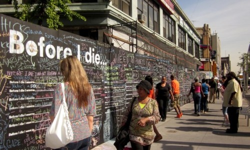 Before I Die by Candy Chang. Public art. 2011-2019.Before I Die is a participatory art project in wh