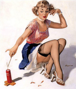 rogerwilkerson:  Fireworks, art by Gil Elvgren