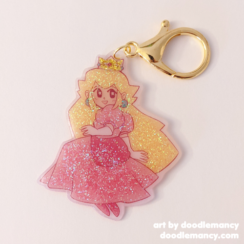 doodlemancy:back in stock in my Etsy shop: Princess Peach handmade charms! only 3 left this morning!