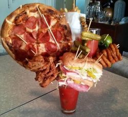 jkjkjkjkjkjkjkjkjkjk:  randyliedtke:  Relaxing with a Bloody Mary Recipe: Ice, Bloody Mary Mix, Vodka, Footlong Sub, 4 Piece Fried Chicken, Peperoni Pizza, 2 Double Cheese Burgers, Another Bloody Mary, Onion Rings, Fries, Garlic Bread, Pickles, Olives,