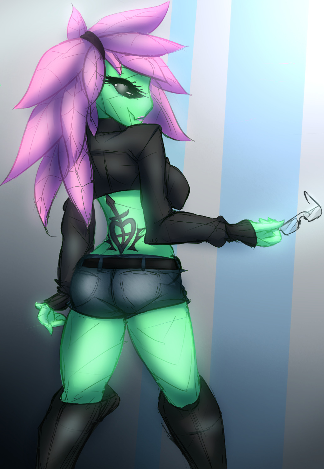snowyfeline:  Thing I drew for a friend, his floran character Sylvia. 