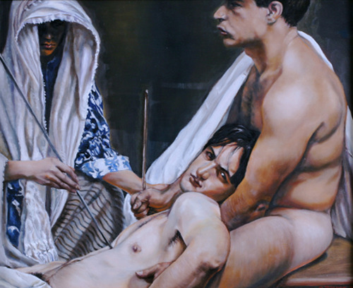 bloghqualls:  Oscar Magnan / Saint Peter’s University fine arts professor. Saint Sebastian No. 1. oil on board , 22″ X 18″  