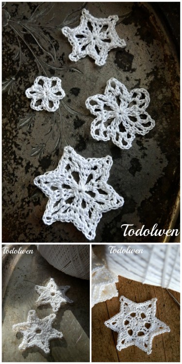 DIY Crochet Snowflakes Free Patterns from Todolwen.All Karen’s patterns are just really sweet. She h