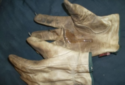 jockjizz:  My cum covered ranch gloves…love to stroke off wearing these!!