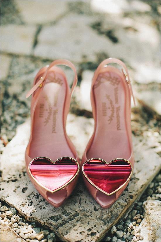 Valentine hearts heels shoes