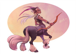 Mariposa-Nocturna:  Here Is My Second Drawing For The Monster Girl Challenge! A Centaur!