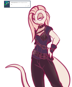 dragons-and-art:  Psyche! this was but an excuse to draw alma in leather and belts WEH! i’ll do something better next time |D 